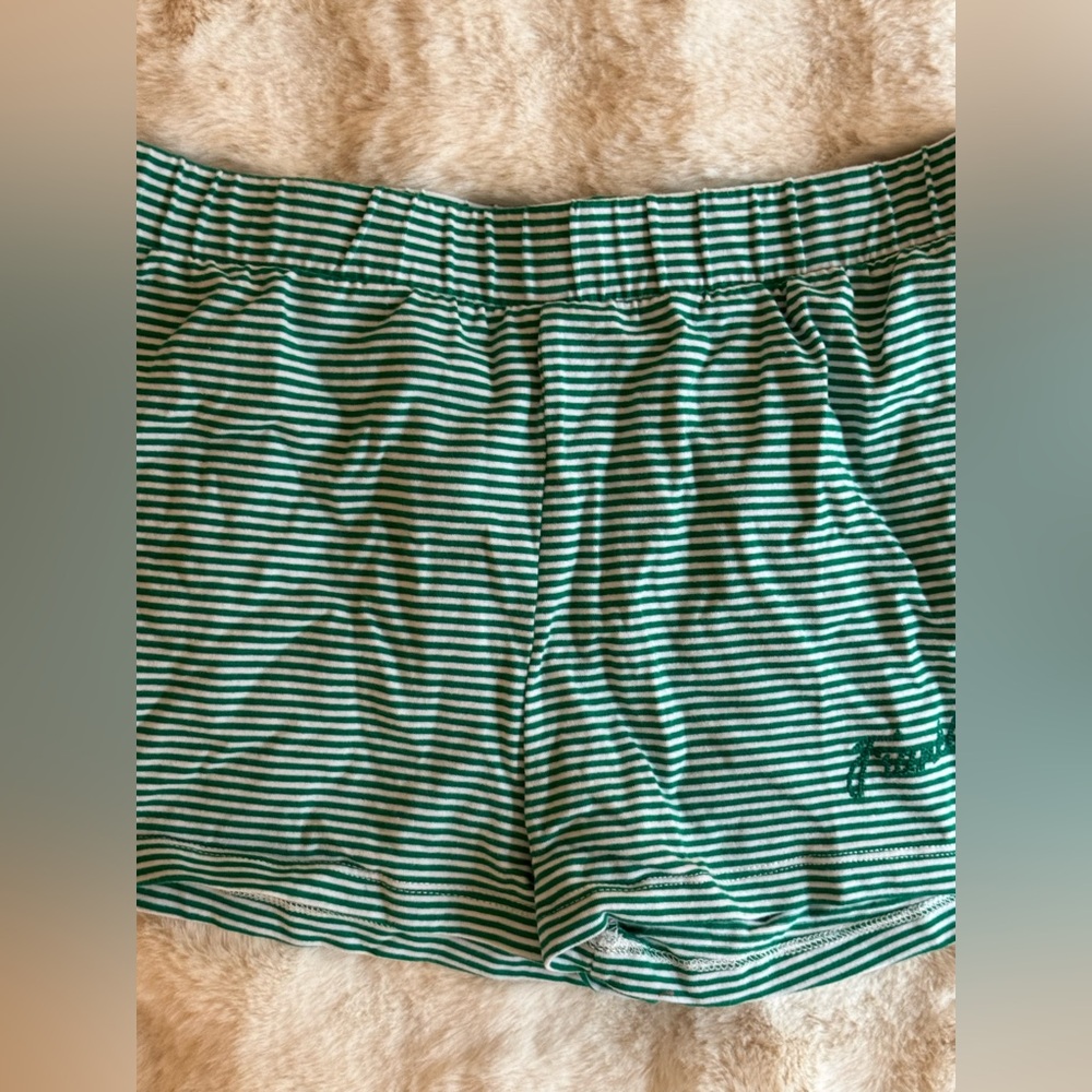 Frankie's Bikinis Green and White Striped Short